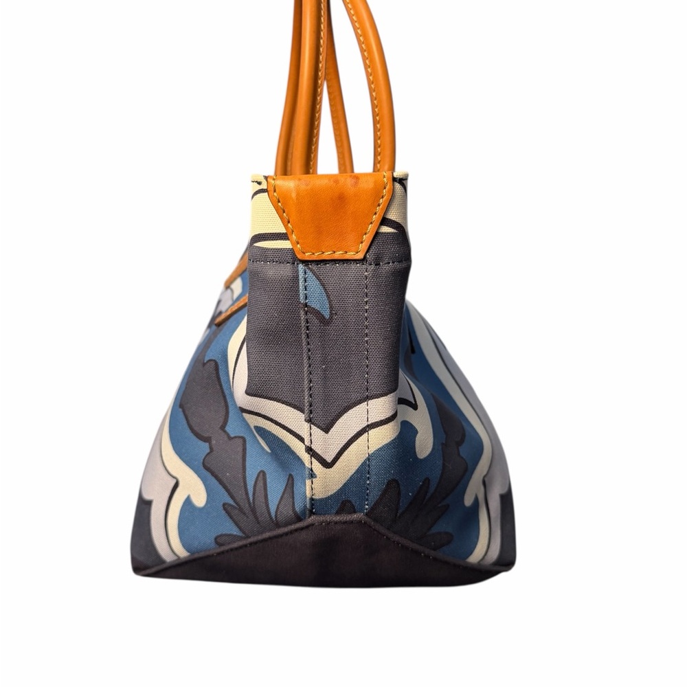 Etro Blue & White Canvas & Leather Trim Tote Set (A754) - Picture 5 of 17